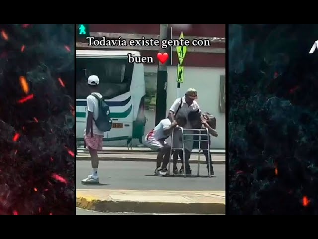 Jóvenes ayudaron a discapacitado a cruzar avenida y video se vuelve viral