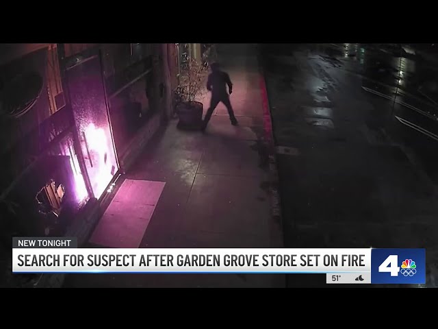 Arsonist captured setting Garden Grove store on fire in video