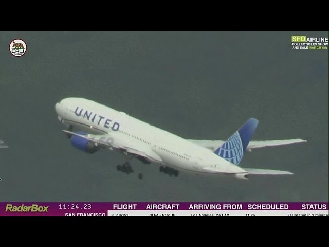 United Airlines plane loses tyre during takeoff