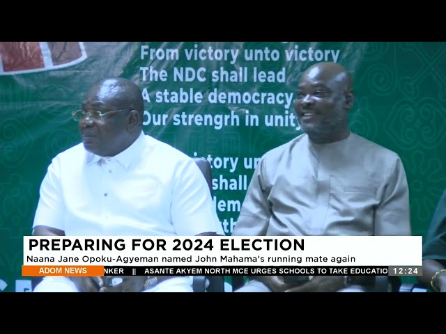 Preparing for 2024 Election: Naana Jane Opoku-Agyeman named John Mahama's running mate again.