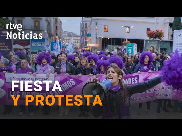 8M: MILES de MUJERES recorren las CALLES para RECLAMAR IGUALDAD en más de 40 MARCHAS | RTVE