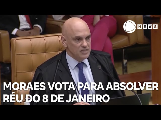 Moraes vota para absolver réu do 8 de janeiro