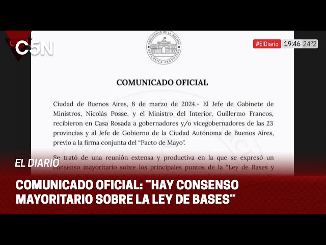 COMUNICADO del GOBIERNO tras la REUNIÓN con GOBERNADORES