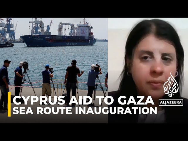 A ship with aid is preparing to inaugurate a sea route from Cyprus to Gaza