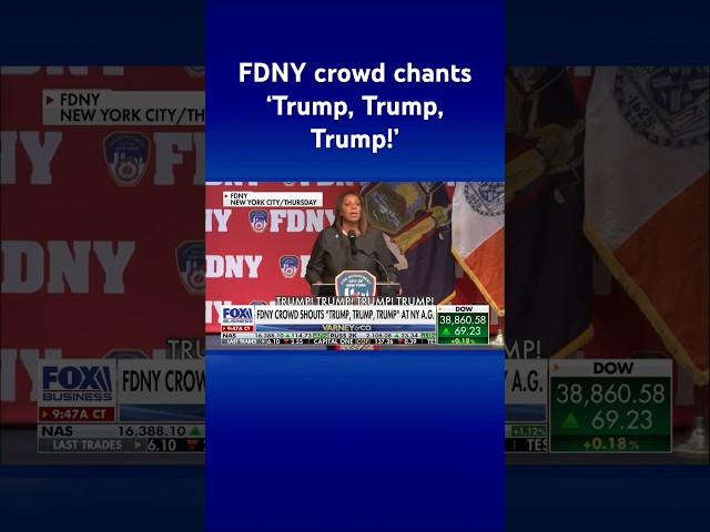 NY AG Leticia James met with ‘Trump!’ chants during FDNY speech #shorts