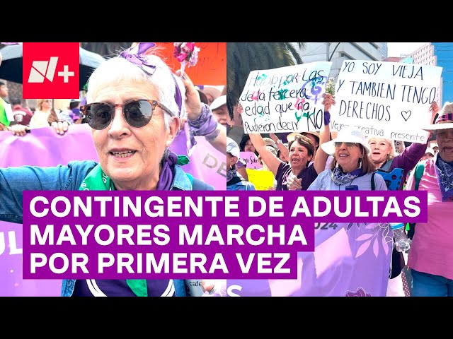 Contingente de adultas mayores marcha por primera vez - N+