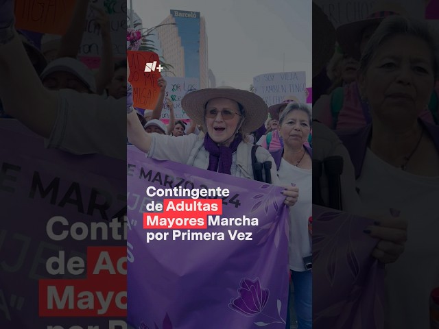 Contingente de adultas mayores marcha por primera vez - N+ #Shorts