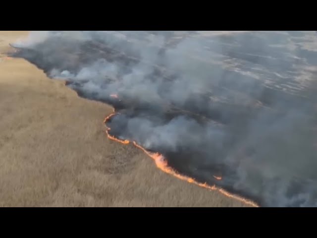 ⁣Атырау облысындағы өртті сөндіру жұмыстары жалғасып жатыр