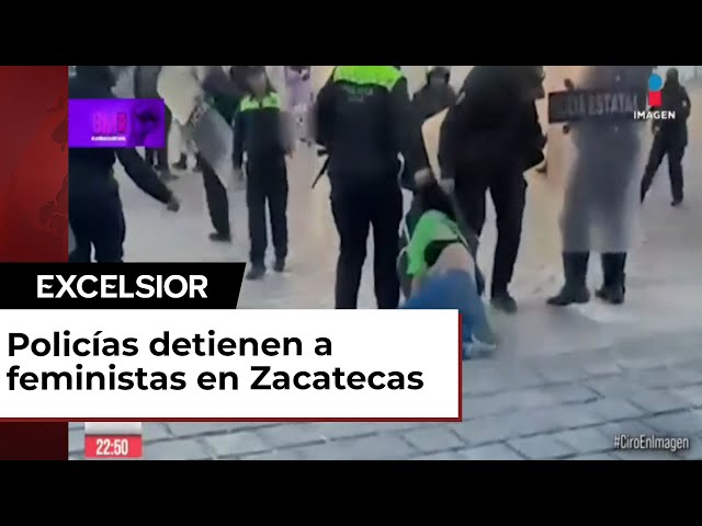 Represión contra mujeres en marcha del 8M en Zacatecas