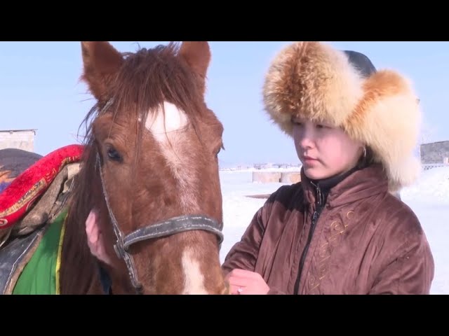 ⁣13-летняя жезказганка лихо управляет лошадьми
