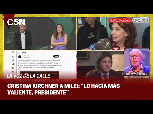 TITO BACMAN opinó sobre la RESPUESTA de CRISTINA KIRCHNER a MILEI