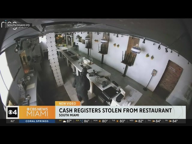 Caught on camera: thief steals cash registers from South Miami restaurant