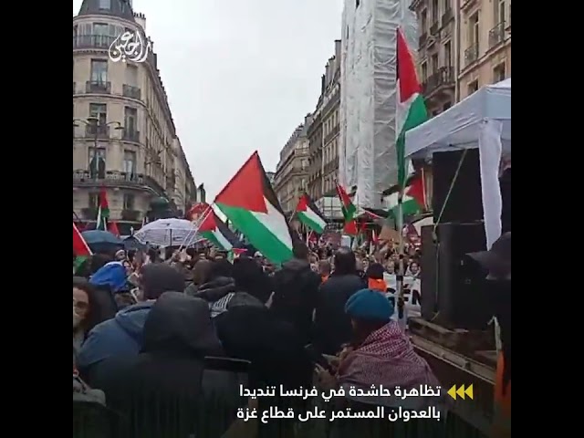 تظاهرة في العاصمة الفرنسية باريس تضامنا مع غزة وتنديدا بالعدوان عليها