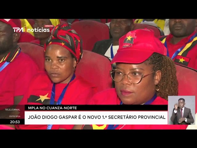 MPLA no Cuanza-Norte:  João Diogo Gaspar é o novo 1.º Secretário Provincial