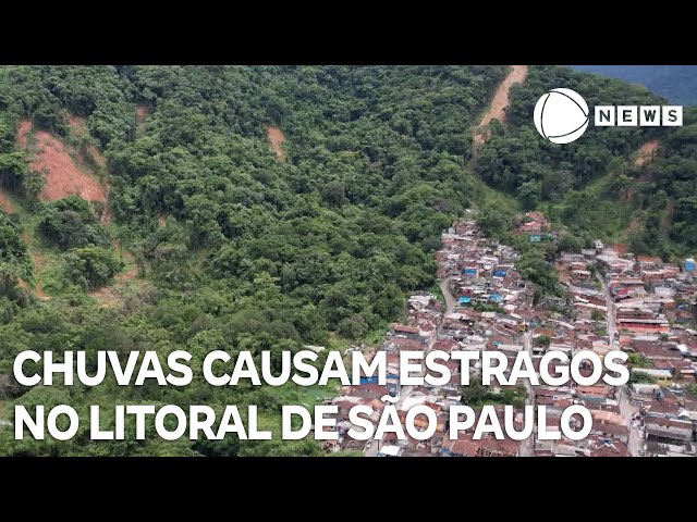 Chuvas causam estragos no litoral norte de São Paulo