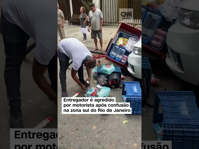 Entregador é agredido por motorista após confusão na zona sul do Rio #Shorts