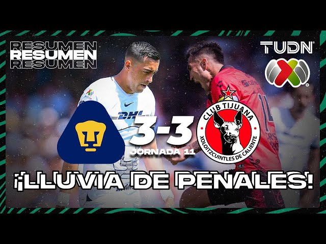 Resumen y goles | Pumas 3-3 Tijuana | CL2024 - Liga Mx J11 | TUDN