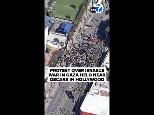 Protest over Israel's war in Gaza held near Oscars in Hollywood