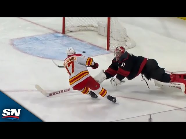 ⁣Frederik Andersen Whiffs On The Puck And Hands Yegor Sharangovich An Easy One