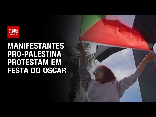 Manifestantes pró-palestina protestam em festa do Oscar | CNN PRIME TIME