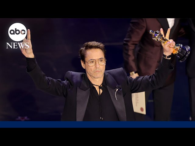 Oscars 2024: Robert Downey Jr. wins his first Academy Award for supporting actor in 'Oppenheime