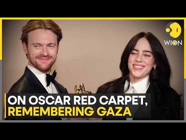 Stars wear red pins calling for Gaza ceasefire on Oscars red carpet | WION News