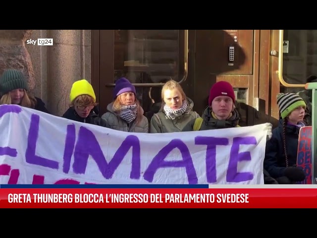 Greta Thunberg blocca ingresso al Parlamento svedese