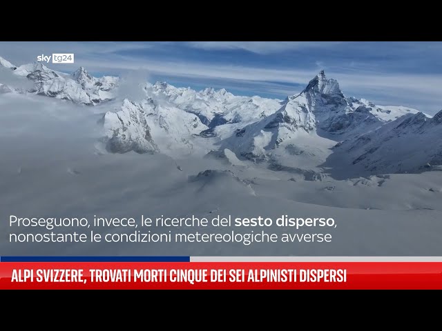 ⁣Alpi svizzere, morti cinque dei sei alpinisti dispersi