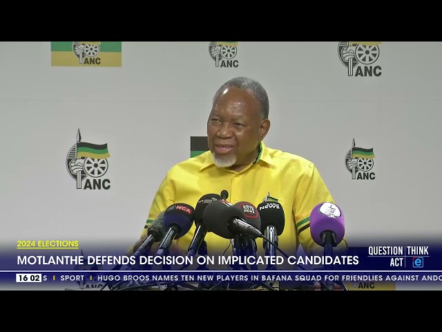 2024 Elections | Motlanthe defends decision on implicated candidates