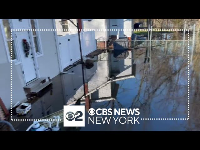 Man's backyard completely flooded in Wayne, New Jersey