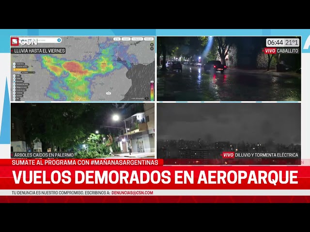 ALERTA NARANJA por FUERTES TORMENTAS: DEMORAS EN AEROPARQUE