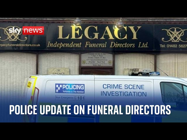 Watch live: Humberside Police deliver an update after 34 bodies removed from funeral directors