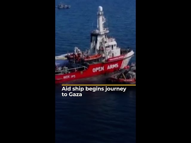 Aid ship to Gaza leaves Cyrus port with 200 tonnes of food | #AJshorts