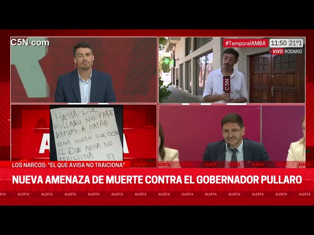 NUEVA AMENAZA de MUERTE contra el GOBERNADOR PULLARO: "EL QUE AVISA NO TRAICIONA"