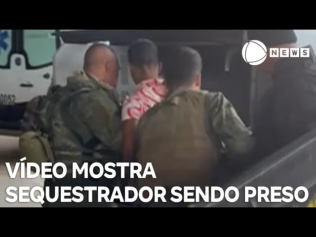 Vídeo mostra sequestrador sendo preso após se entregar a polícia