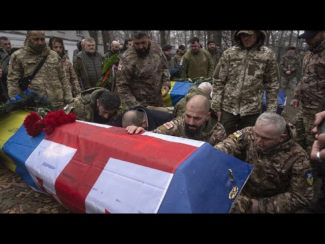 Beerdigung von georgischen Fremdenlegionären in Kiew