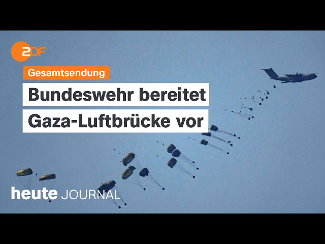 heute journal vom 12.03.2024 Gaza-Luftbrücke, Jahresbilanz der Bundeswehr, Appell der Duma (english)