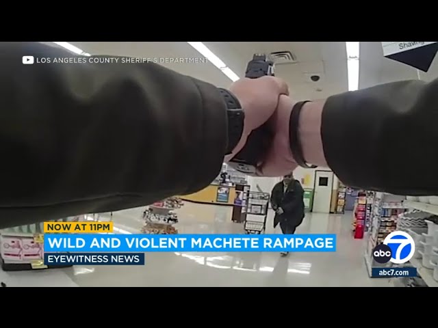 Video shows deputies fatally shoot man with machetes at Lancaster store