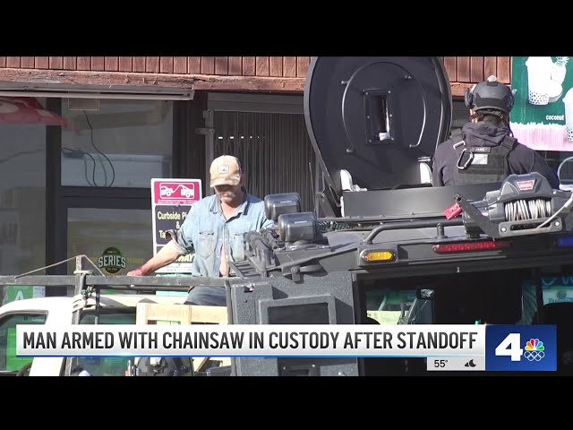 Man armed with chainsaw in custody after standoff in Mission Hills