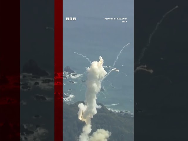 Japan 'Kairos' rocket explodes seconds after launch. #Shorts #SpaceOne #BBCNews