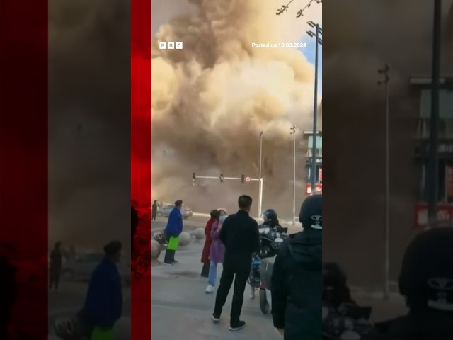 Deadly blast rips through fried chicken shop in China's Hebei province. #Shorts #Sanhe #BBCNews