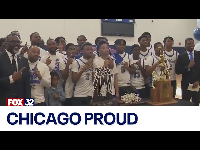 ⁣Wendell Phillips HS celebrates big after state championship win