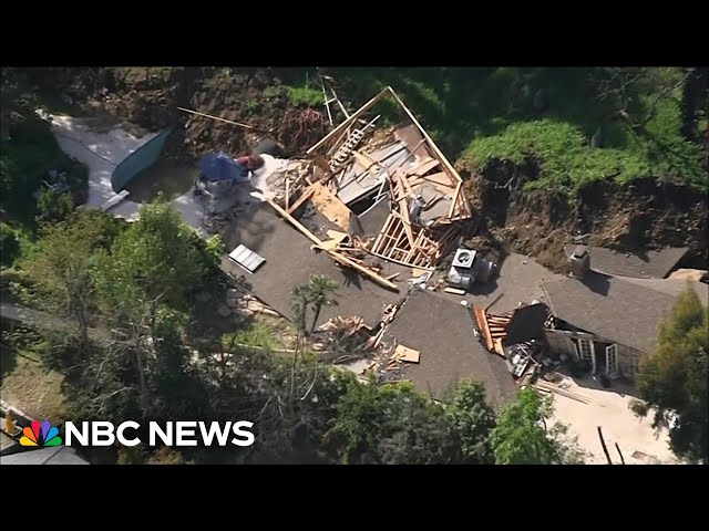 Massive landslide damages several homes in L.A. neighborhood