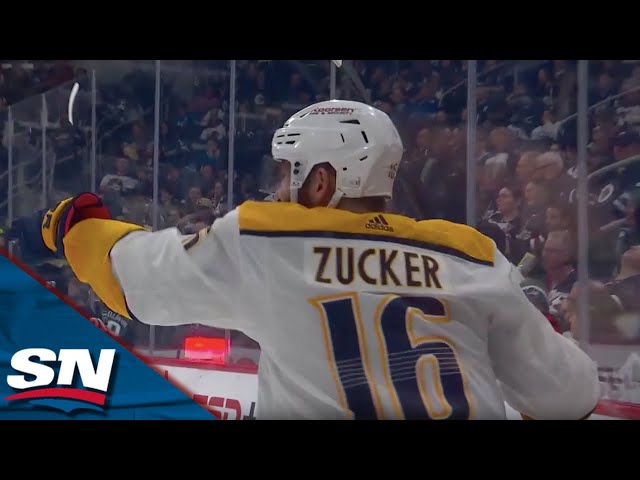 ⁣Predators' Forsberg and Zucker score two in 20 seconds vs. Jets