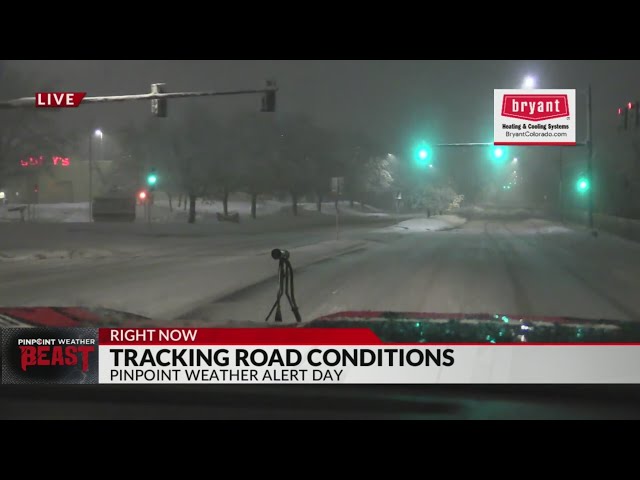 Neighborhood streets are snowpacked Thursday morning