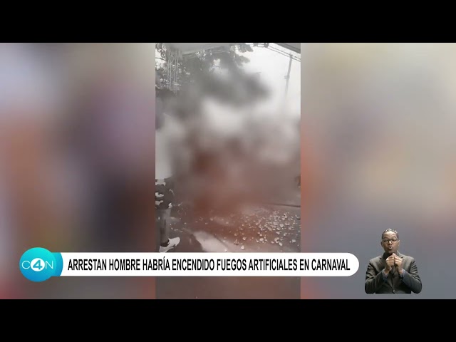 Arrestan hombre habría encendido fuegos artificiales en carnaval