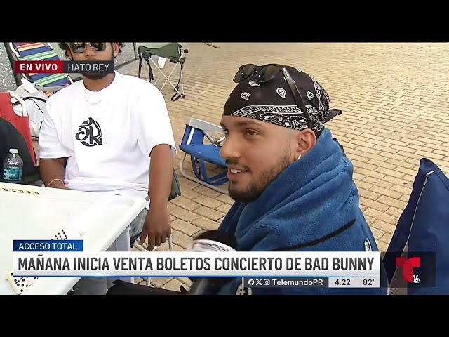 Fanáticos de Bad Bunny hacen fila para comprar boletos de "Most Wanted Tour"