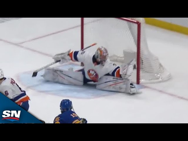 ⁣Islanders' Ilya Sorokin Flashes Leather To Rob Peyton Krebs With Unreal Glove Save