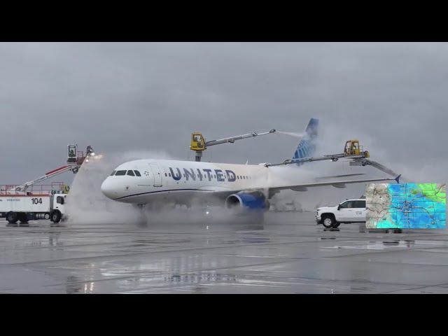 Denver airport crews combats winter weather