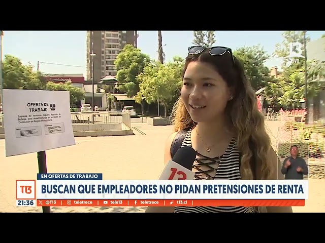 Buscan que empleadores no pidan pretensiones de renta en ofertas de trabajo